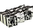 Hortense B. Hewitt Wedding Accessories, Favor Boxes with Reversible Black and White Flourish Wrap, 2-Inches Square, Pack Candleage of 25