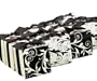 Hortense B. Hewitt Wedding Accessories, Favor Boxes with Reversible Black and White Flourish Wrap, 2-Inches Square, Pack Candleage of 25