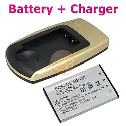 NP-20 NP20 BATTERY + CHARGER FOR CASIO EX-Z75 EX-S600