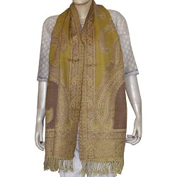 Scarf Stole Wool in Jacquard Design for Womens India 27 x 72 inches (jstl352)