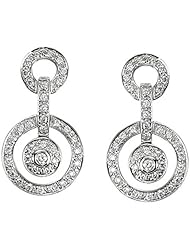 14K White Gold Diamond Earrings - 0.37 Ct. -- LIFETIME WARRANTY