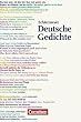 Deutsche Gedichte. Von den Anf�ngen bis zur Gegenwart