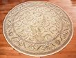 5' 6" Round Area Rug - Ivory/Beige Scrollwork