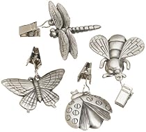 Prodyne TW-9-W Pewter Tablecloth Weights, Garden Dwellers , Set of 4