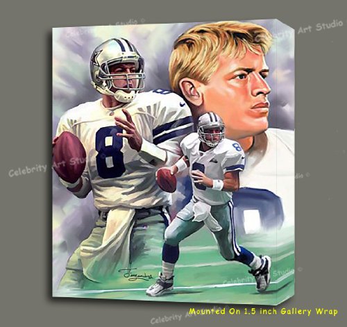 TROY AIKMAN ORG Mixed Media OIL, Giclee, & Acrylic PAINTING ON CANVAS FRAMED W GALLERY WRAP STYLE 22X28X1.5