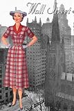 Wall Street Dress 1950 12X18 Art Paper with Gold Frame