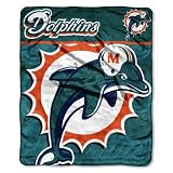 NFL Miami Dolphins 50-Inch-by-60-Inch Micro-Raschel Plush Throw "Livin Large" Design