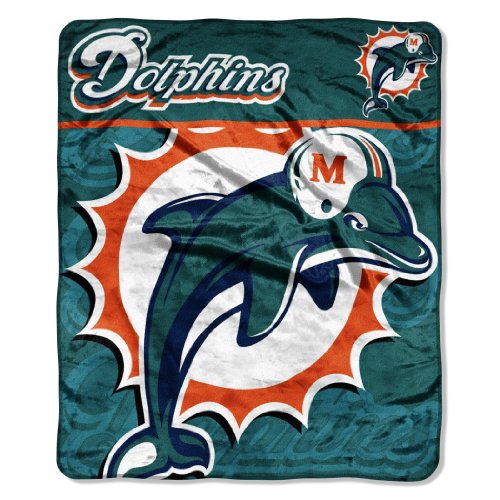 NFL Miami Dolphins 50-Inch-by-60-Inch Micro-Raschel Plush Throw 