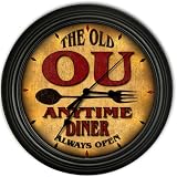 Ou 's Family Diner Black Cascading Pub Style Wall Clock