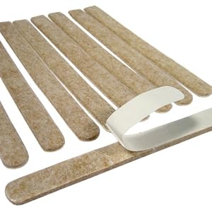 5-7 8 INCHES X 1 2 INCH STRIPS HEAVY DUTY FELT PADS - 27 PCS VALUE PACK by 