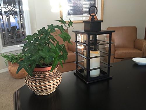 Art Deco Flameless Candle Lantern with 5 Hour Timer - Indoor/outdoor
