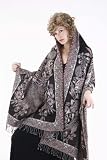 REVERSIBLE DESIGNER UNIQUE WOOL SHAWL STOLE WRAP 28x78 # 8603