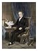 Noah Webster, American Lexicographer, Surrounded by Books Giclee Poster Print, 12x16