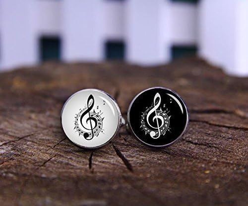 Symphony Music Notes Cuff Links Custom Musical Note Cufflinks Fancy Musical Note Tie Clip Men's Cuff Link Set Great Gift for Groomsmen