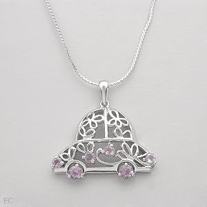 Necklace With 0.80ctw Genuine Amethysts Made of 925 Sterling silver. Total item weight 7.0g Length 16in
