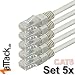 1aTTack CAT6 UTP Netzwerk Patch Kabel mit 2 x RJ45 Stecker Set (5 St�ck) 0,5m grau
