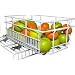 Shelf on Wheels Expandable Powder Coated White Pantry Pull Out Basket, 12 by 6-Inch