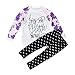 PHOTNO 1Set Toddler Baby Girl Long Sleeve Print T-shirt Tops+Pants Outfits Clothes (2-6Y)