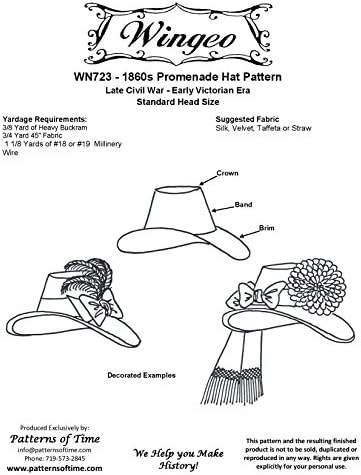1860's Promenade Hat Pattern