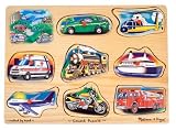 kids and infants educational toys item: Vehicle Sounds Peg Puzzle