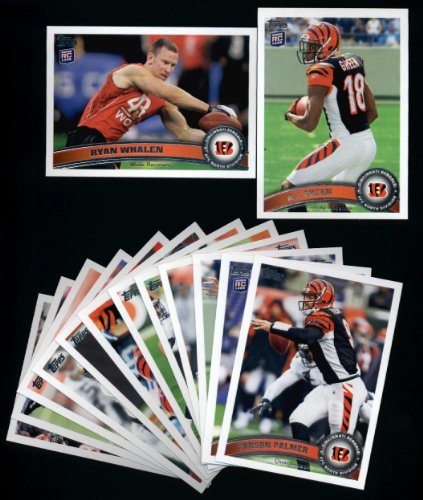 2011 Topps Cincinnati Bengals Complete Team Set of 14 cards including Palmer, Ochcocinco, Owens, Andy Dalton RC, A.J. Green RC, Moch RC, Whalen RC and more!