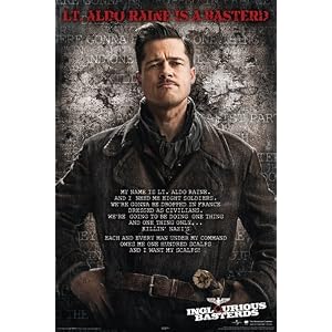 Inglourious Basterds Movie (Brad Pitt, Speech) Poster Print - 24x36