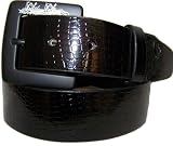 Silver Star Mens CROCODILE PRINT Patent Leather Belt