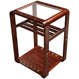 Sterling Deluxe Floor Stand, Mahogany, 10 Cue w/Ball Rack & Glass Top