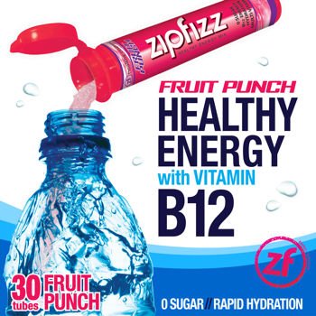 Zipfizz Healthy Energy Drink Mix, (Fruit Punch, 30-Count)