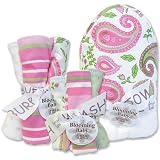 Trend Lab 21062 PAISLEY PARK BOUQUET SET - ALL 3 BOUQUETS - HOODED TOWEL (# 101288) and 5 PACK OF WASH CLOTHS (# 101270) and 4 PACK OF BURP CLOTHS (# 101279)