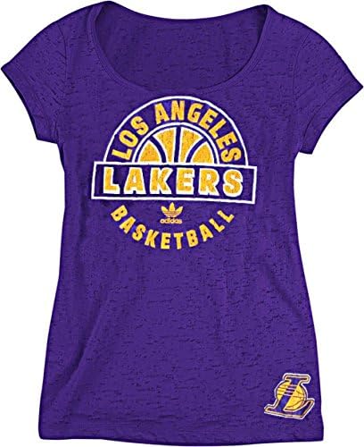 Adidas Womens LA Lakers Scoop Neck T Shirt Medium Purple