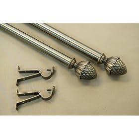 A NEW 3 pieces Curtain Rod 120-160 inch Antique Brass #67