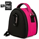 Hot Pink Limited Edition Camera Bag Carrying Case with battery charger, battery charger, memory cards, and accessories Pocket for Nikon Coolpix L24 P300 S70 S80 STYLE S100 S1100pj S1200pj S2500 S3100 S4100 S5100 S6100 S6200 S8100 S8200 S9100 Point and Shoot Digital Camera + Expand your memory with our 8GB Micro SD Card