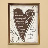 Personalized Framed Heart Wedding Canvas - 18 x 24 - Gold Frame - Wedding Gifts