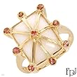 FPJ Dazzling Ring With 8.60ctw Precious Stones - Genuine Agate and Tourmalines Well Made in 14K Yellow Gold. Total item weight 6.2g - Size 10 (Size 10)