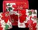 Assorted Christmas Poinsettia Holiday Square PAPER Plates & Napkins Set, 144 pcs, Serves 36, Made in USA