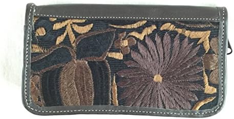 Altiplano Embroidered Wallet (Brown) with Leather Fair Trade Guatemala
