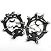 2x Black No Silp Ice Cleat Shoe Boot Tread Grips Traction Crampon Chain Winter Sport Snow w/ Pouch Carabiner