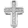 14K White Gold Diamond Unity Cross Pendant