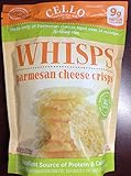 Cello Artisan Cheese Makers WHISPS Pure Parmesan Cheese Crisps, 9g of Protein per serving, No Sugar, Very Low Carb Snack - Large 9.5 oz Resealable Bag