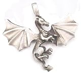 Regal Royalty King Dragon Real Pewter Pendant Necklace