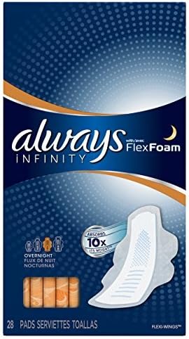 Always Infinity Pads With Wings, Overnight, 28 Count x Multipack of 3