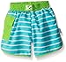 i play. by green sprouts Boys' i Play. Pocket Board Shorts w/Built-in Reusable Absorbent Swim Diaper, Aqua Stripe, 4T