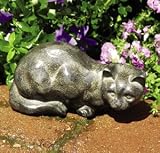Cast Aluminum 10 WATCHFUL Kitten CAT Sculpture With A STONE GRAY Finished STATUE