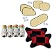 Auto Pearl - Combo Of - Car Neck Rest Cushion Pillow Square Red and Black, Car,Bike Air Alert Tire Valve Cap And Chipkoo Sun Shade Curtain Beige Set of 5 RS.1141.00