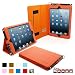 Snugg iPad Mini Leather Case Cover and Flip Stand with Elastic Hand Strap and Premium Nubuck Fibre Interior (Orange) – Automatically Wakes and Puts the iPad Mini to Sleep