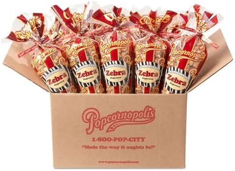 Popcornopolis Zebra Cones Case of 12