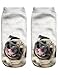 Ninimour Unisex 3D Pug Lige Print No Show Socks
