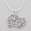 Necklace With 0.95ctw Genuine Amethysts 925 Sterling silver. Total item weight 7.0g Length 16in