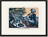 Black Framed/Matted Print 17x23, Puck Magazine: Our Local Snake-Charmer